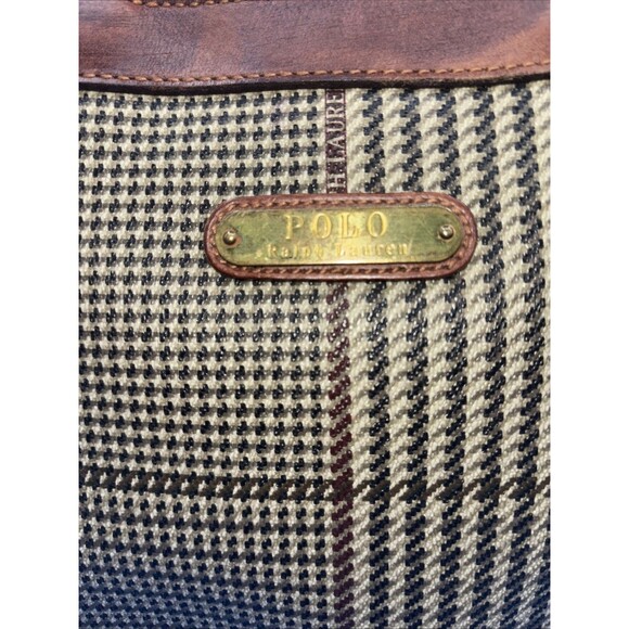 Vintage 80s Polo Ralph Lauren Tote Purse Leather Shoulder Bag Coated Shopper 90s - Picture 7 of 9